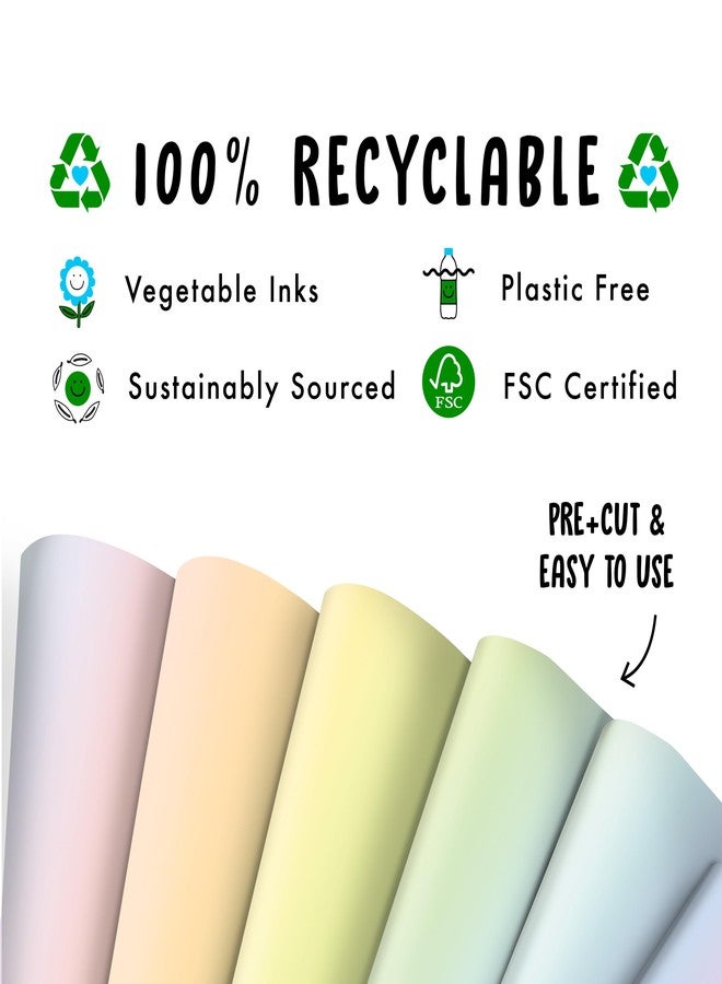 CENTRAL 23 Pastel Wrapping Paper - Ombre - 6 Sheets Gift Wrap For Her - Recyclable - For Birthday Baby Shower Anniversary - Image 3